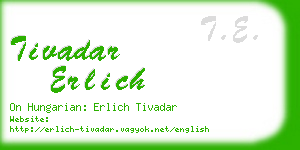 tivadar erlich business card